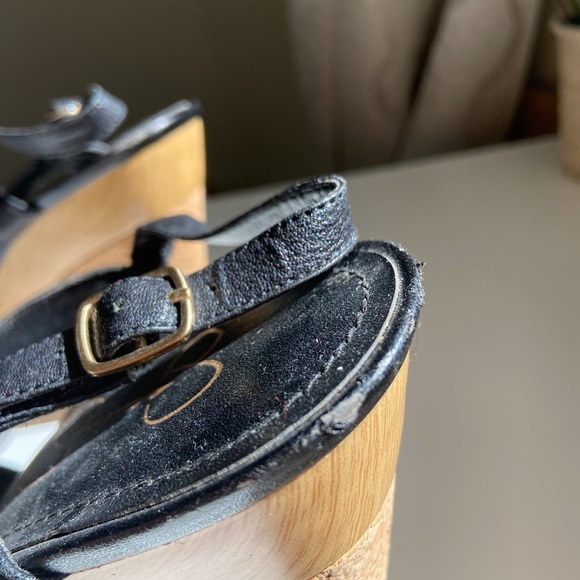 Black Jessica Simpson Wedges with Gold Studs - Picture 7 of 10